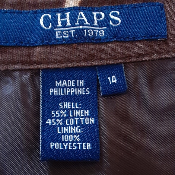 CHAPS, Linen Blend, Button Front Floral Pattern Midi Skirt Size 14 - Picture 2 of 10